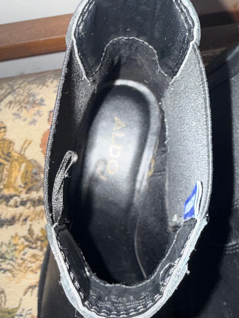 Aldo Black Chunky Lug Sole Chelsea Ankle Boots Water Resistant Women’s 7